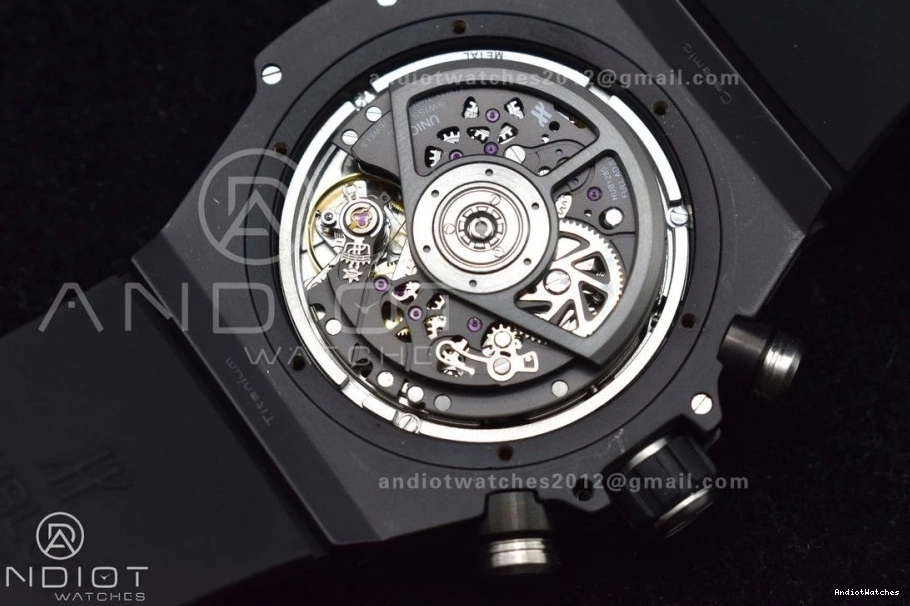 Strap Titanium 1:1 Black Best Unico Skeleton Edition Dial Sporty Bang Big Black On ZF 898 Rubber Hublot A 1224